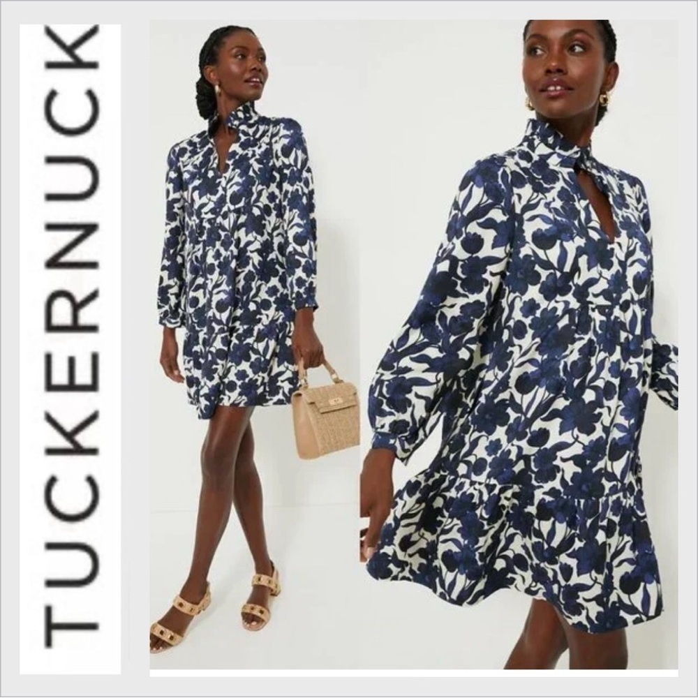 NWT TUCKERNUCK Blue Poppy Palmerston Dress pockets size S - Picture 2 of 9